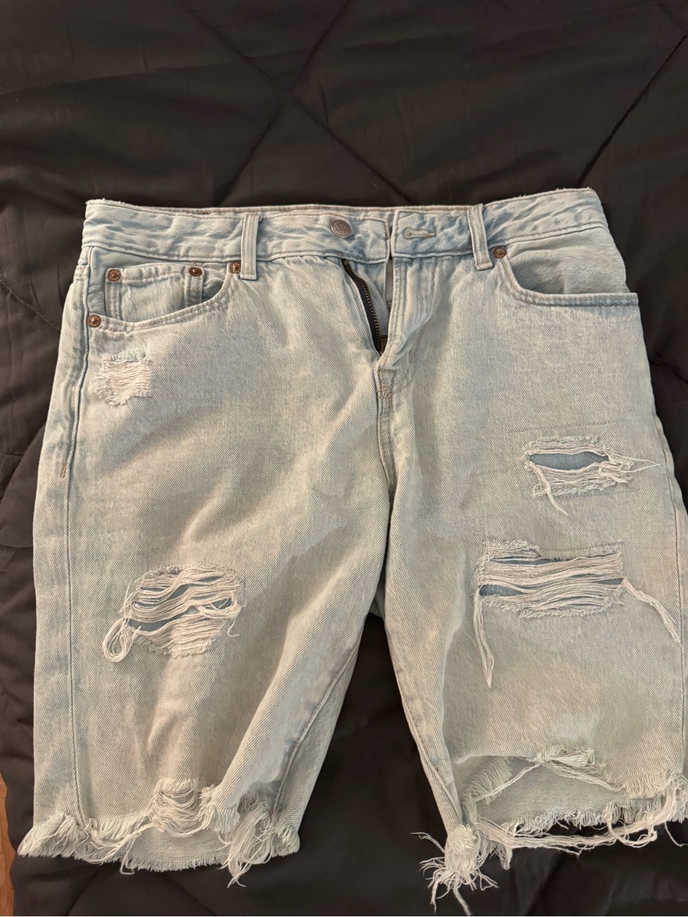Aeropostale Light Blue Distressed Men's Jean Shorts